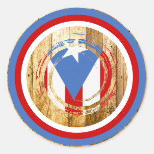 Flagge von Puerto Rico Runder Aufkleber