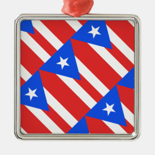 Flagge von Puerto Rico Silbernes Ornament