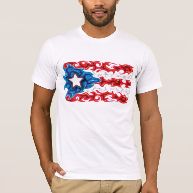 Flagge von Puerto Rico T-Shirt (Vorderseite)