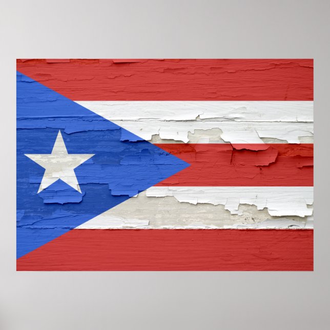 Flagge von Puerto Rico Weathered Poster (Vorne)
