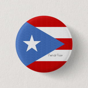 Flagge von Puerto- Ricohellblauem Rotem und weiß Button