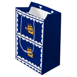 Flagge von Québec City Mittelgroße Geschenktasche Mittlere Geschenktüte