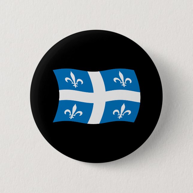 Flagge von Québec Knopf Button (Vorderseite)