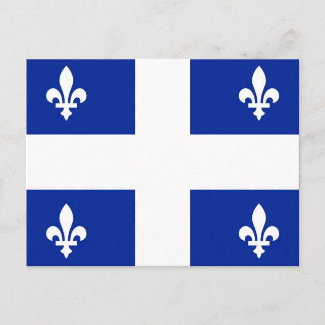 Flagge von Quebec Postkarte (Vorderseite)