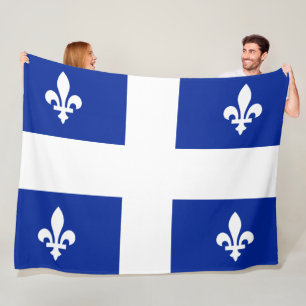 Flagge von Quebec PQ Qc mit fleur de lys Fleecedecke