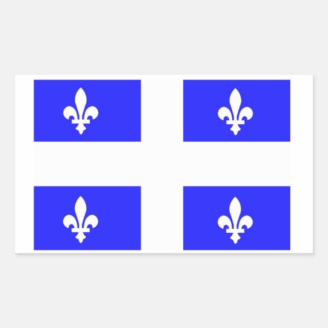 Flagge von Quebec Rechteckiger Aufkleber (Vorderseite)