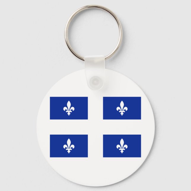 Flagge von Quebec Schlüsselanhänger (Vorderseite)