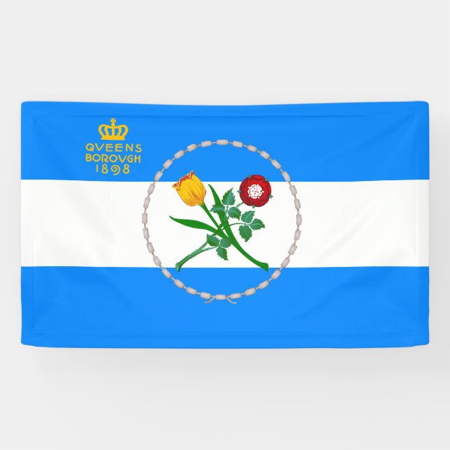 Flagge von Queens (Stadtbezirk von New York) Banner (Horizontal)