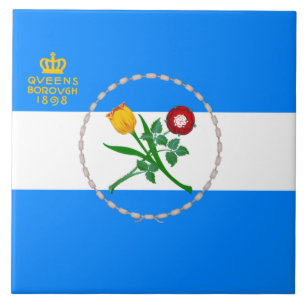 Flagge von Queens (Stadtbezirk von New York) Fliese