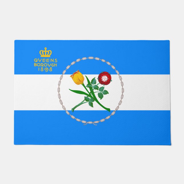 Flagge von Queens (Stadtbezirk von New York) Fußmatte (Vorderseite)
