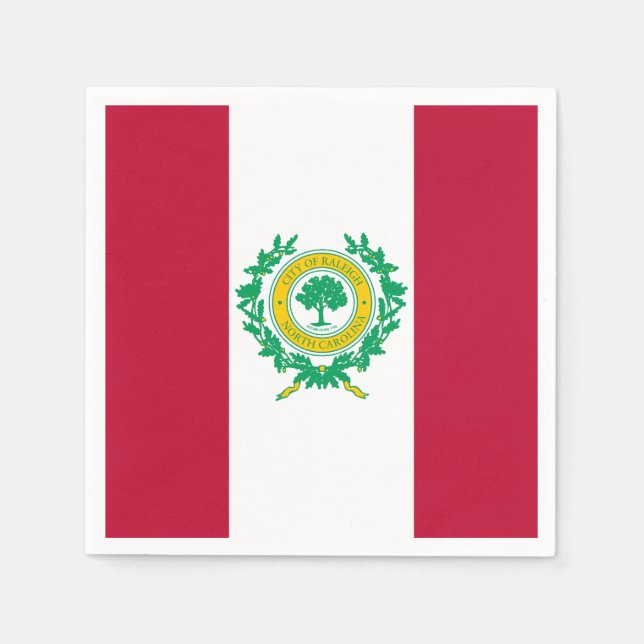 Flagge von Raleigh, North Carolina Paper Napkins Serviette (Vorderseite)