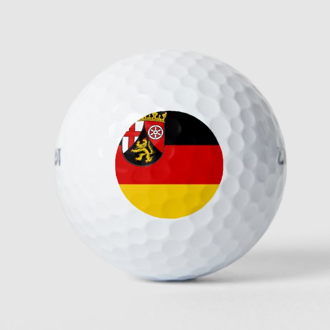 Flagge von Rheinland-Pfalz Golfball (Vorderseite)
