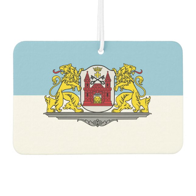 Flagge von Riga, Lettland Bib Autolufterfrischer (Vorderseite)