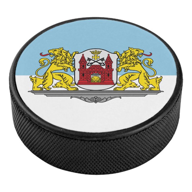 Flagge von Riga, Lettland Hockey Puck (3/4)