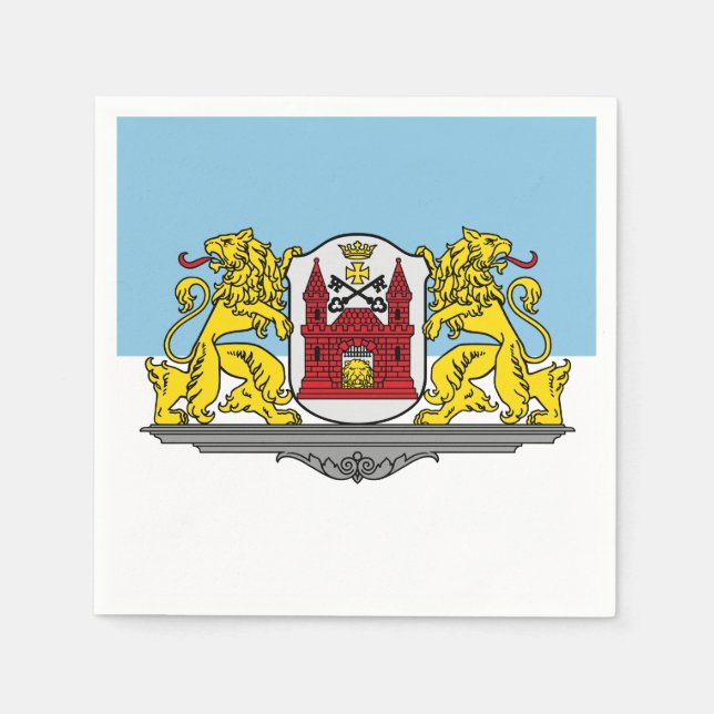 Flagge von Riga, Lettland Paper Napkins Serviette (Vorderseite)