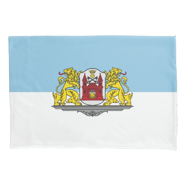 Flagge von Riga, Lettland-Pillowcase Kissenbezug (Vorderseite)