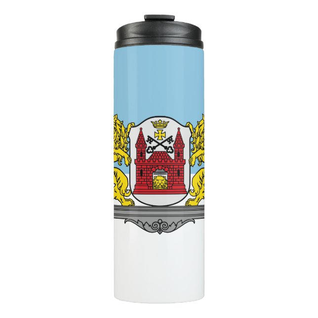 Flagge von Riga, Lettland Thermal Tumbler Thermosbecher (Vorderseite)
