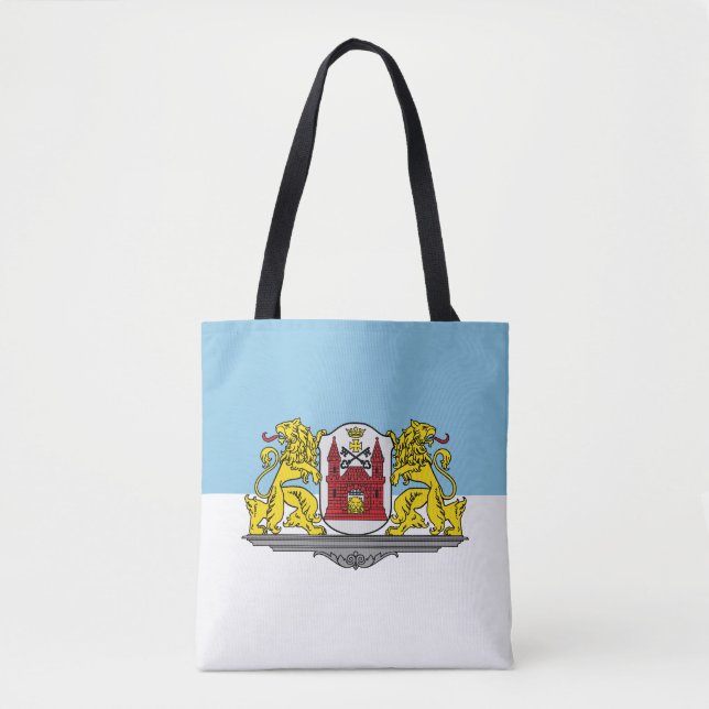 Flagge von Riga, Lettland Tote Tag (Vorderseite)