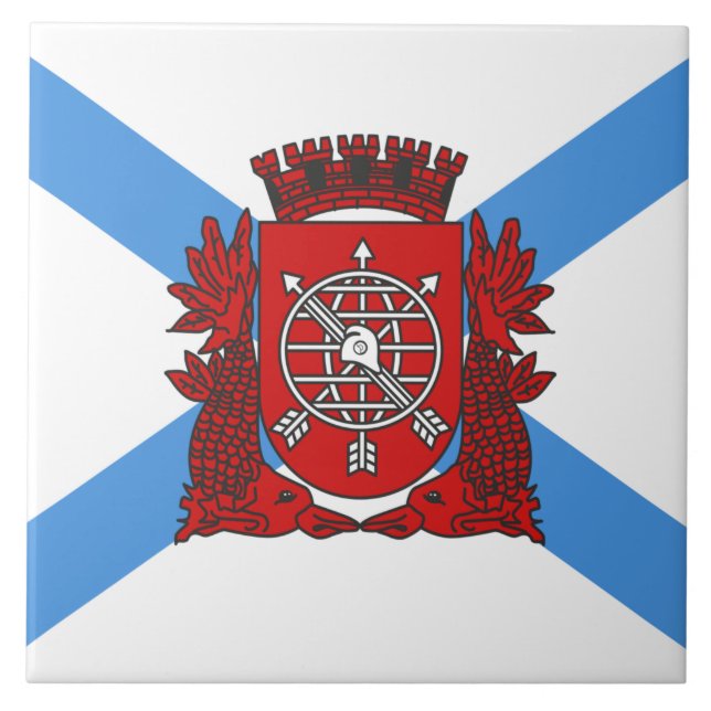 Flagge von Rio de Janeiro (Brasilien) Fliese (Vorderseite)