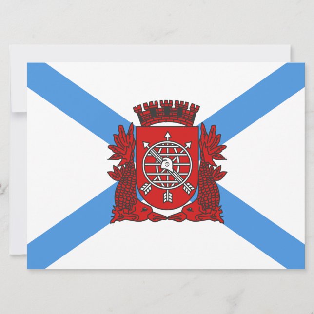 Flagge von Rio de Janeiro (Brasilien) Karte (Vorderseite)