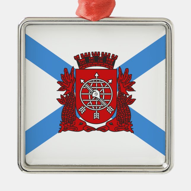 Flagge von Rio de Janeiro (Brasilien) Ornament Aus Metall (Vorne)