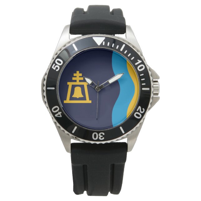 Flagge von Riverside (Kalifornien) Armbanduhr (Vorderseite)