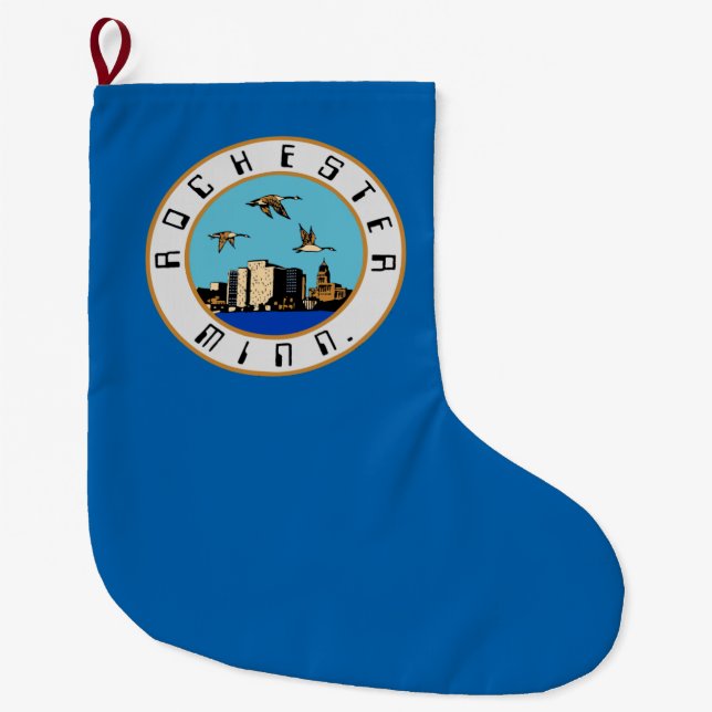 Flagge von Rochester (Minnesota) Großer Weihnachtsstrumpf (Vorderseite)