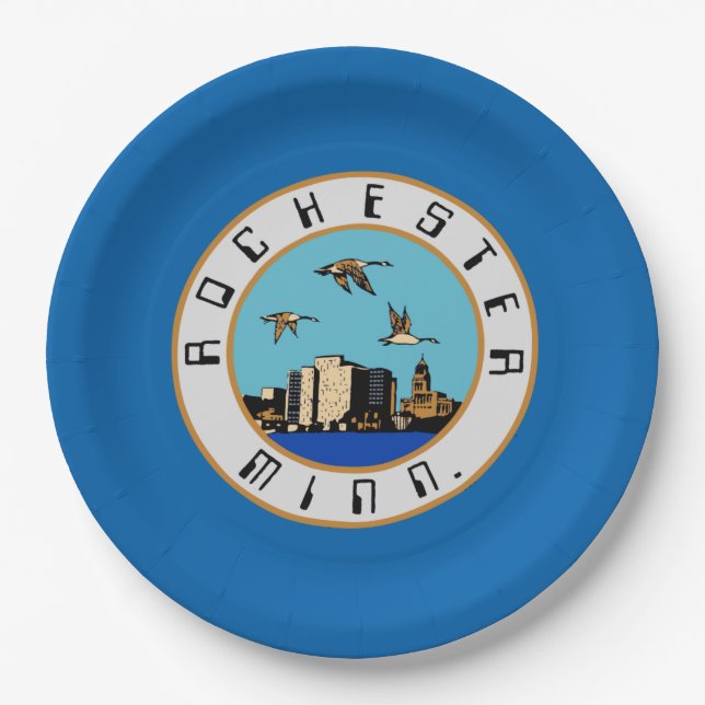 Flagge von Rochester (Minnesota) Pappteller (Vorderseite)