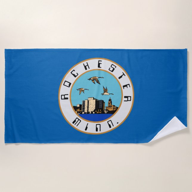 Flagge von Rochester (Minnesota) Strandtuch (Vorderseite)