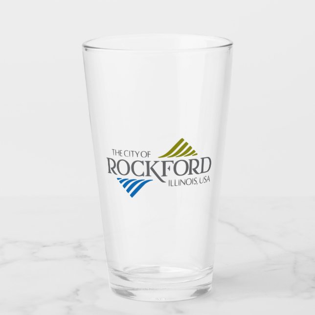 Flagge von Rockford (Illinois) Glas (Vorderseite)