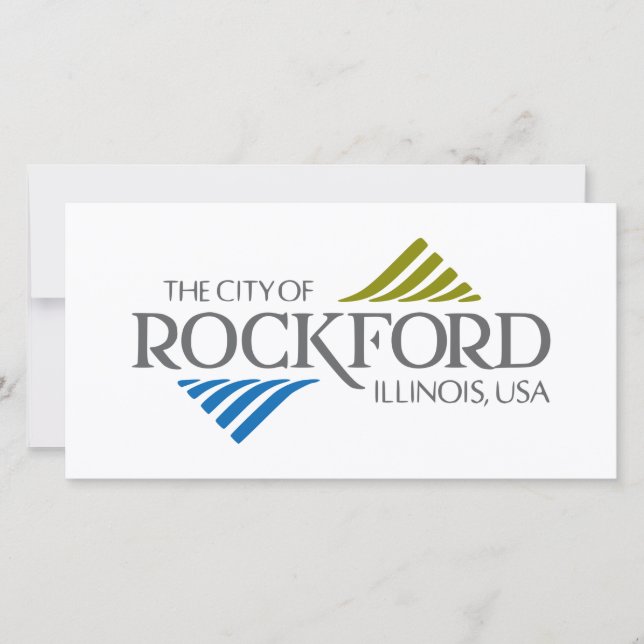 Flagge von Rockford (Illinois) Karte (Vorderseite)
