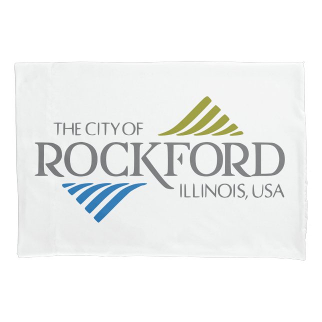Flagge von Rockford (Illinois) Kissenbezug (Vorderseite-Links)