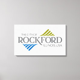 Flagge von Rockford (Illinois) Leinwanddruck