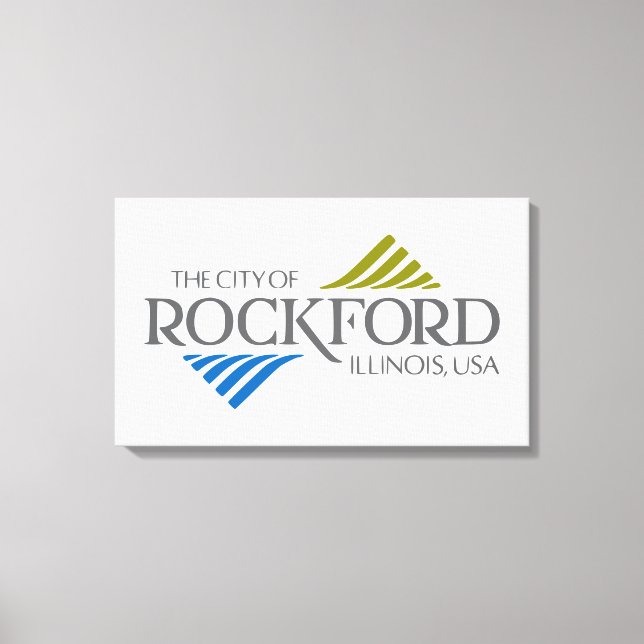 Flagge von Rockford (Illinois) Leinwanddruck (Vorderseite)