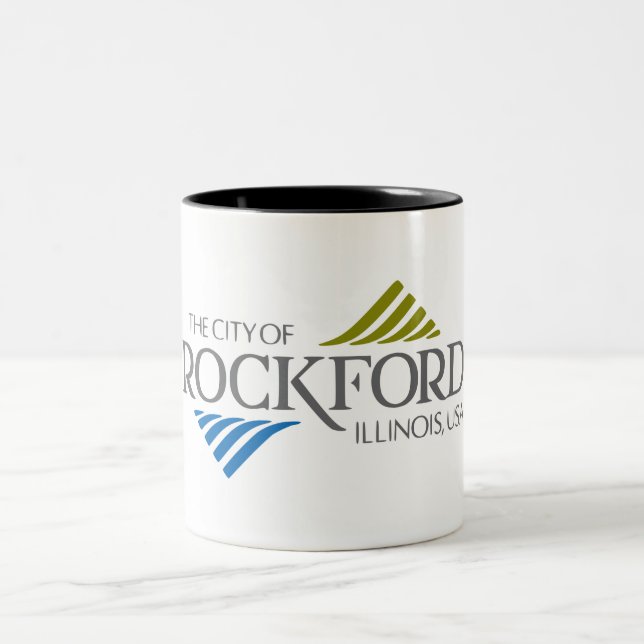 Flagge von Rockford (Illinois) Zweifarbige Tasse (Mittel)