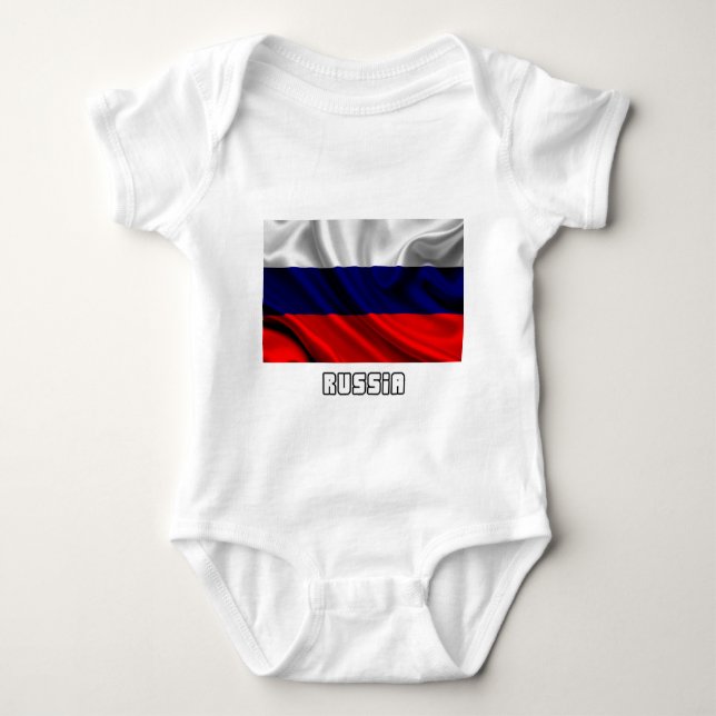 Flagge von Russland, russische Flagge Baby Strampler (Vorderseite)