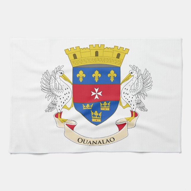 Flagge von Saint-Barthélemy Geschirrtuch (Horizontal)