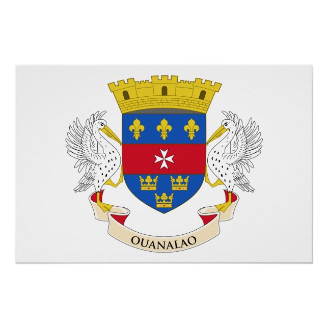 Flagge von Saint-Barthélemy Poster (Vorderseite)