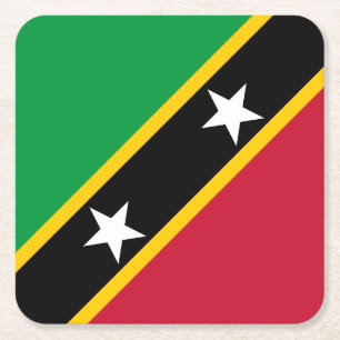 Flagge von Saint Kitts und Nevis Rechteckiger Pappuntersetzer
