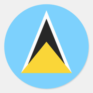 Flagge von Saint Lucia Runder Aufkleber