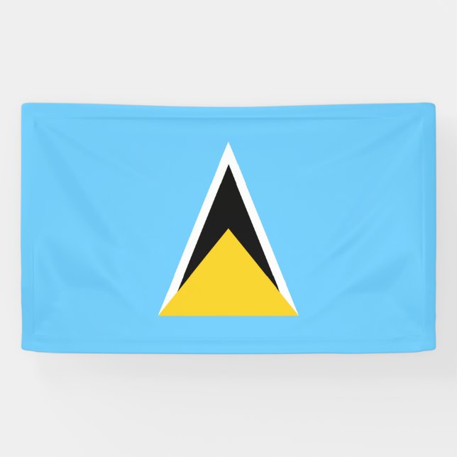 Flagge von Saint Lucia (St. Lucia) (Karibik) Banner (Horizontal)