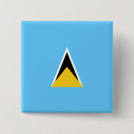 Flagge von Saint Lucia (St. Lucia) (Karibik) Button