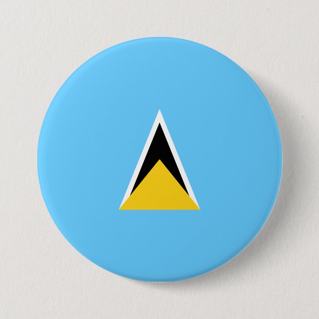 Flagge von Saint Lucia (St. Lucia) (Karibik) Button (Vorderseite)