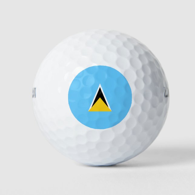 Flagge von Saint Lucia (St. Lucia) (Karibik) Golfball (Vorderseite)