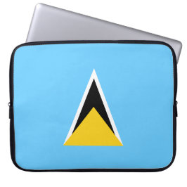 Flagge von Saint Lucia (St. Lucia) (Karibik) Laptopschutzhülle