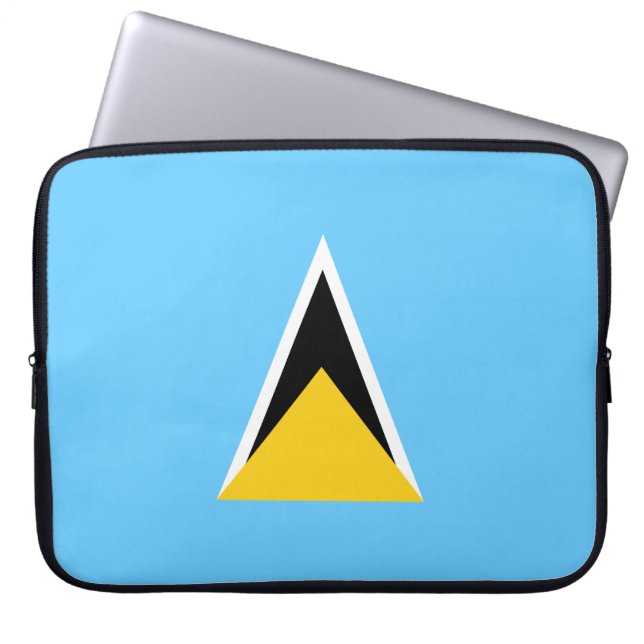 Flagge von Saint Lucia (St. Lucia) (Karibik) Laptopschutzhülle (Vorderseite)