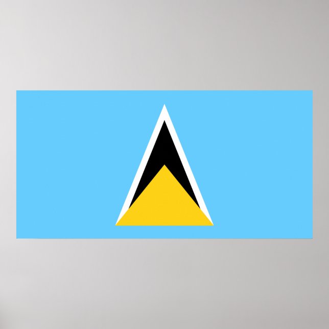 Flagge von Saint Lucia (St. Lucia) (Karibik) Poster (Vorne)