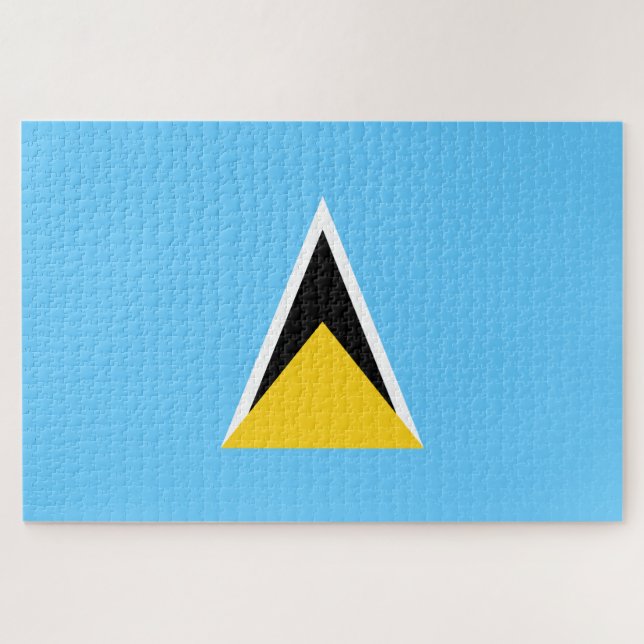 Flagge von Saint Lucia (St. Lucia) (Karibik) Puzzle (Horizontal)