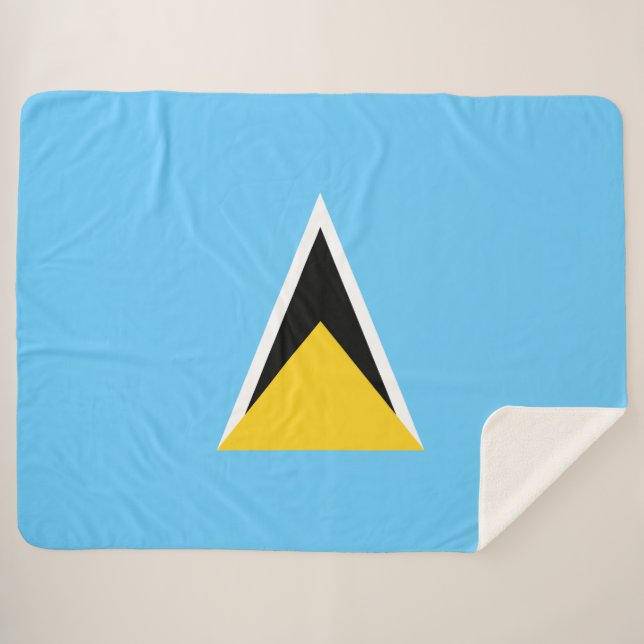 Flagge von Saint Lucia (St. Lucia) (Karibik) Sherpadecke (Vorderseite (Horizontal))