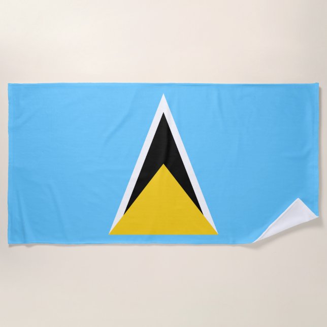 Flagge von Saint Lucia (St. Lucia) (Karibik) Strandtuch (Vorderseite)